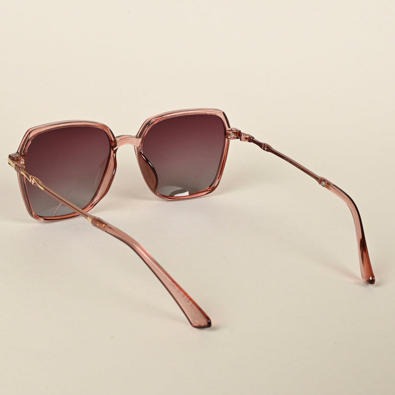 Voyage Red & Grey Square Polarized Sunglasses for Women - PMG4274