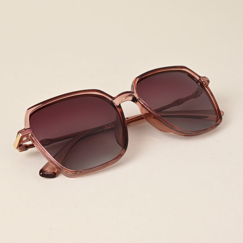 Voyage Red & Grey Square Polarized Sunglasses for Women - PMG4274