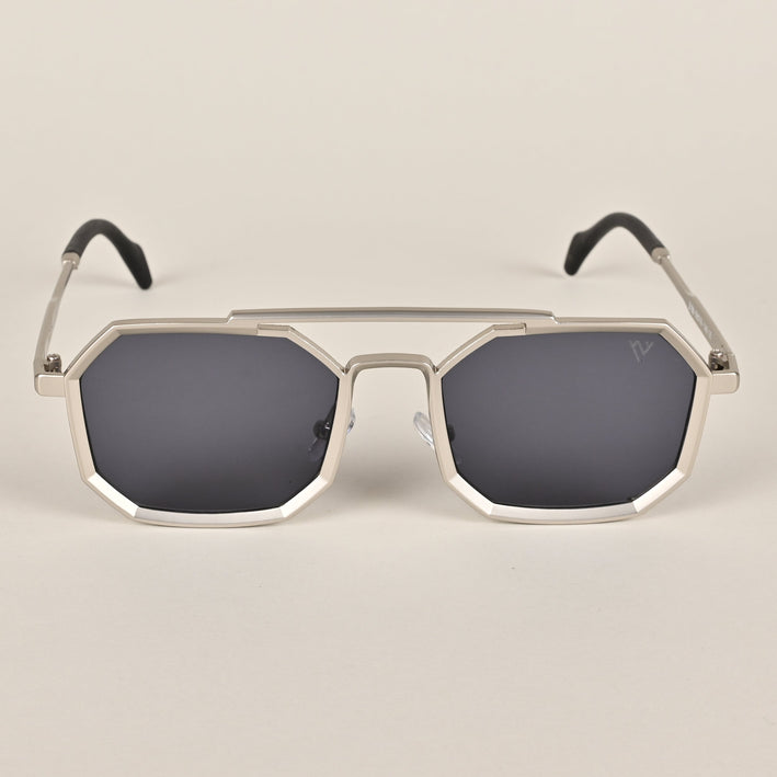 Voyage Retro Square Silver-Black Sunglasses MG3618