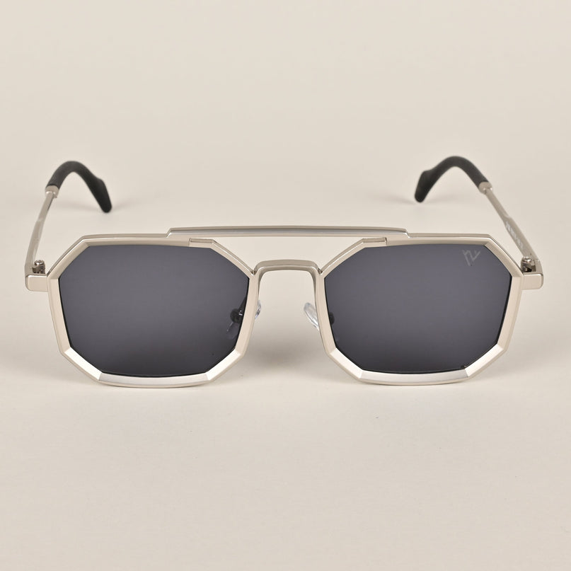 Voyage Retro Square Silver-Black Sunglasses MG3618