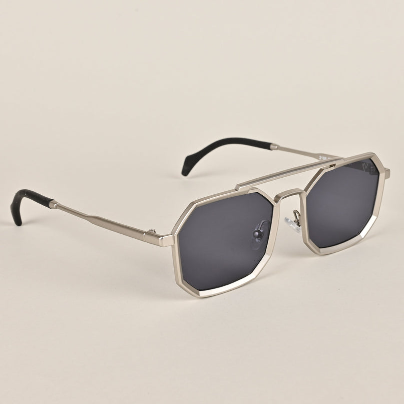 Voyage Retro Square Silver-Black Sunglasses - MG3618