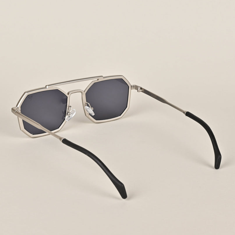 Voyage Retro Square Silver-Black Sunglasses - MG3618